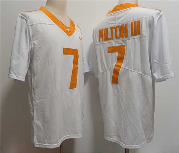 Mens Notre Tennessee Volunteers #7 Joe Milton III White Stitched Jersey